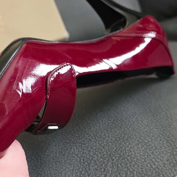 Burberry Women's Burgundy Patent Leather Heels - Picture 12 of 16